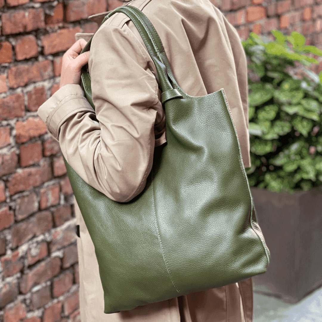 Geantă tip sac cu imprimeu din piele naturală Anelia - auriu