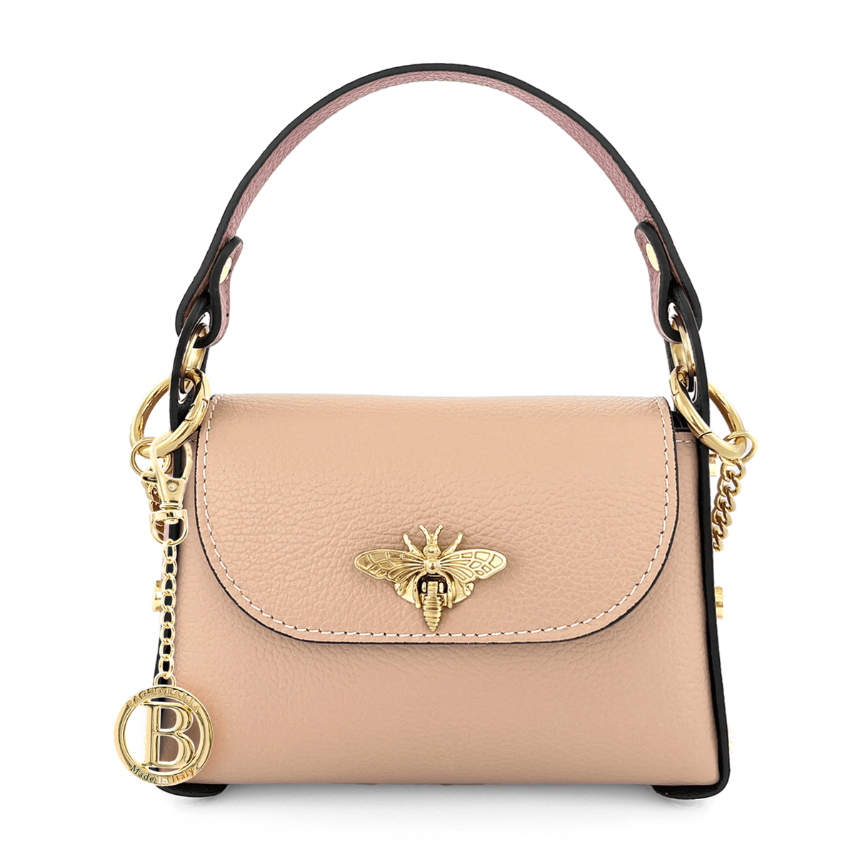 Geantă din piele naturală cu 2 mânere pentru damă Alena - scrum de trandafiri