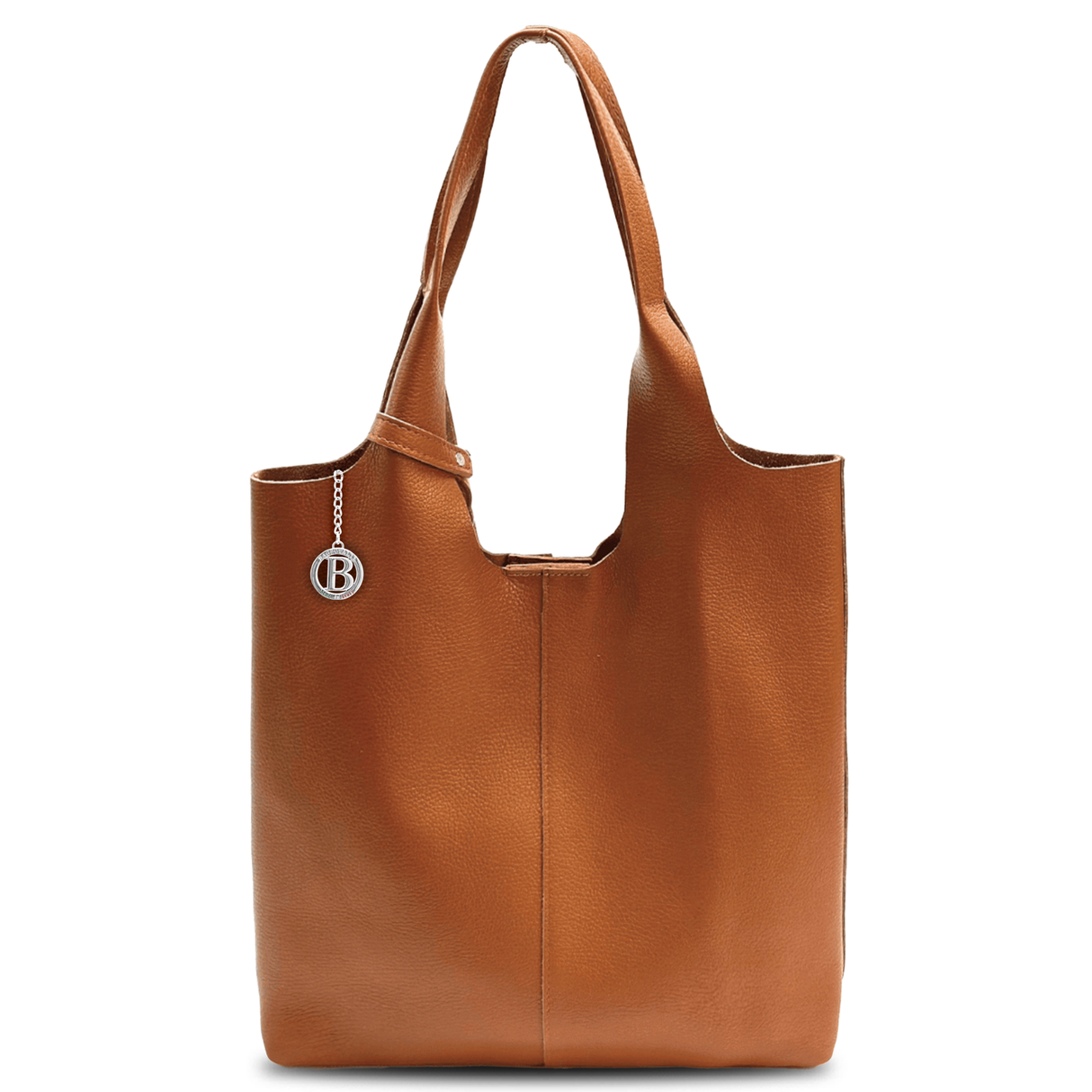 Geantă tip sac din piele naturală Anelia - maro cărămiziu