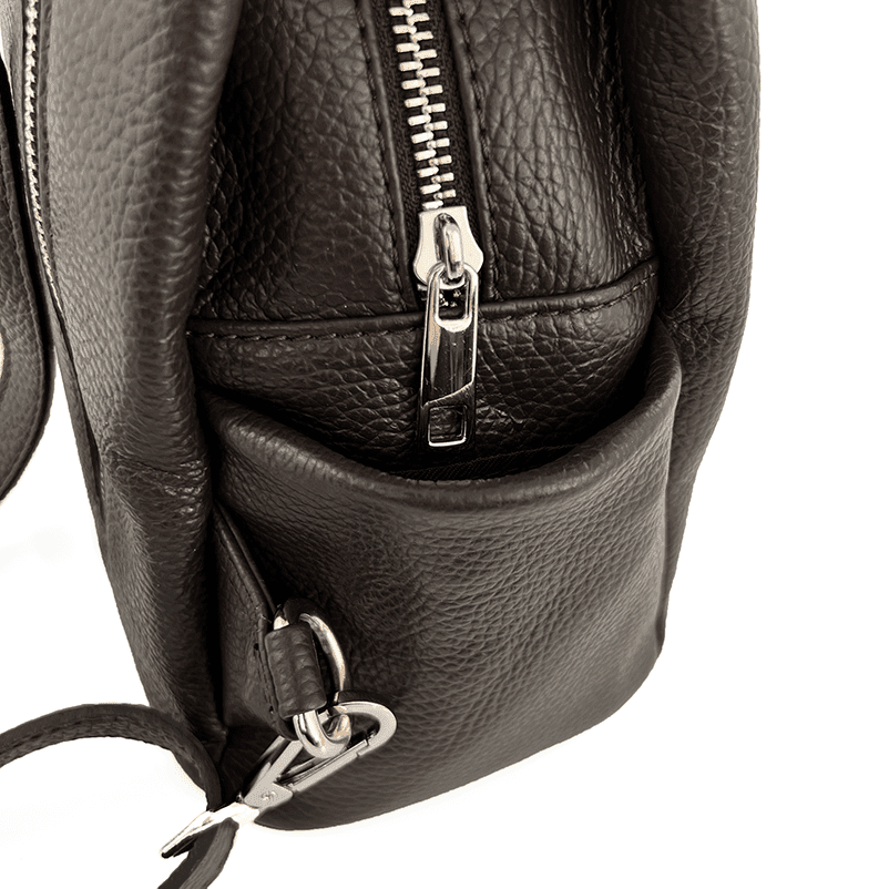 Rucsac din piele naturală Lara - maro închis