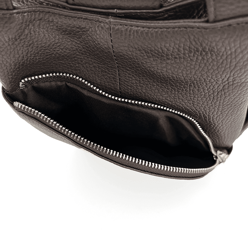 Rucsac din piele naturală Lara - maro închis