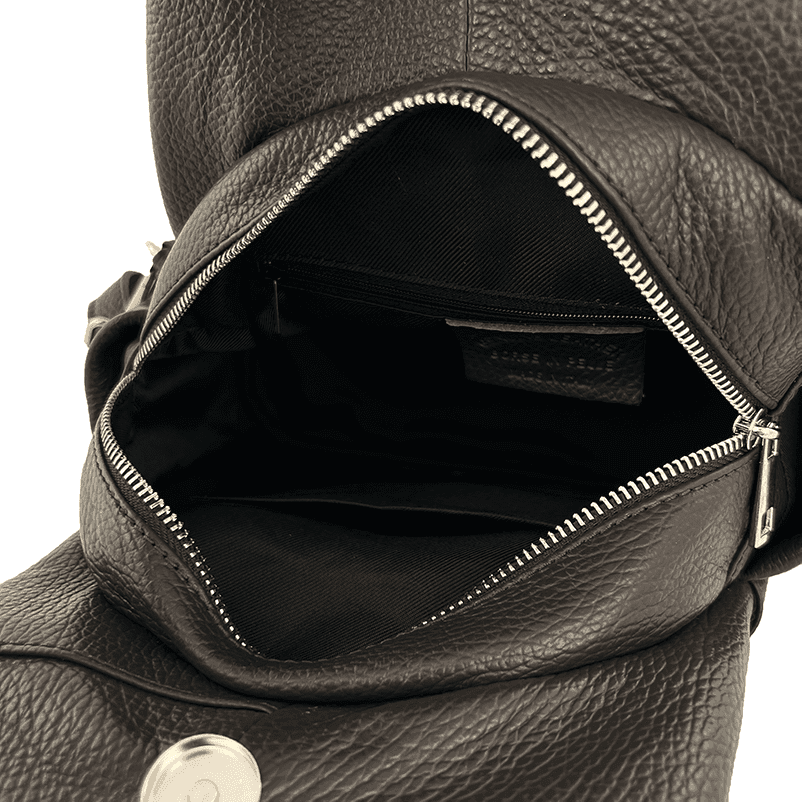 Rucsac din piele naturală Lara - maro închis