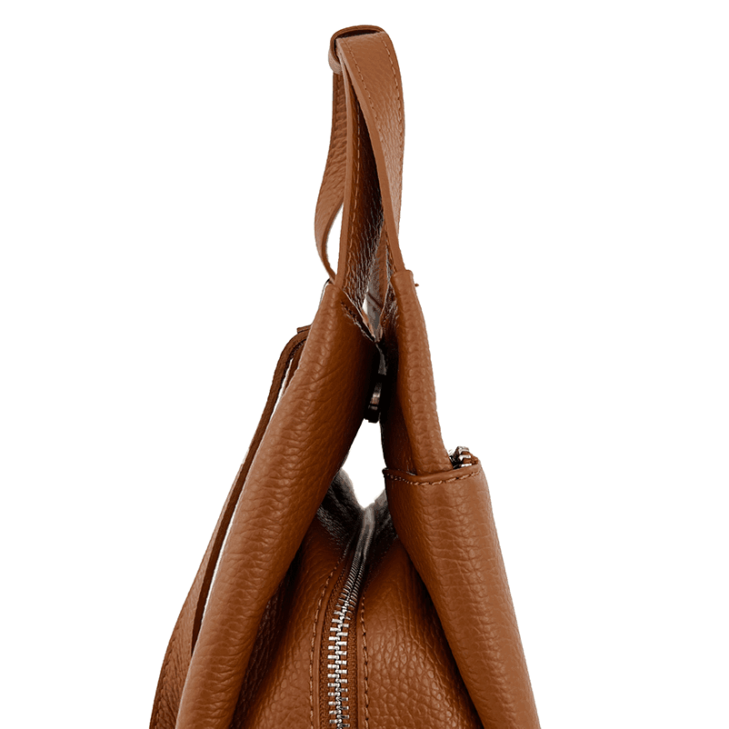 Rucsac din piele naturală Lara - maro cărămiziu