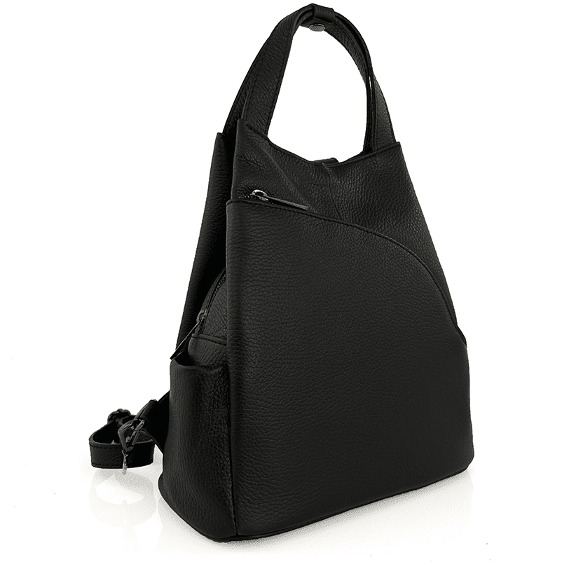 Rucsac din piele naturală Lara - negru