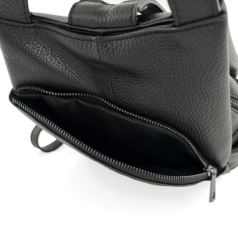 Rucsac din piele naturală Lara - negru