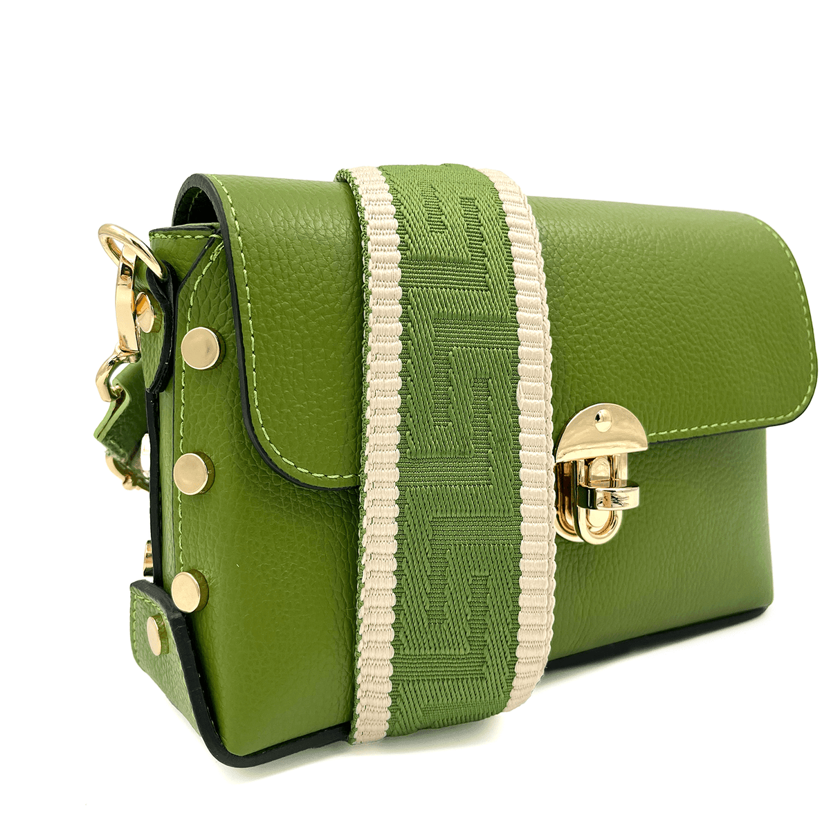 Geantă din piele naturală de umăr damă Antoanella - verde