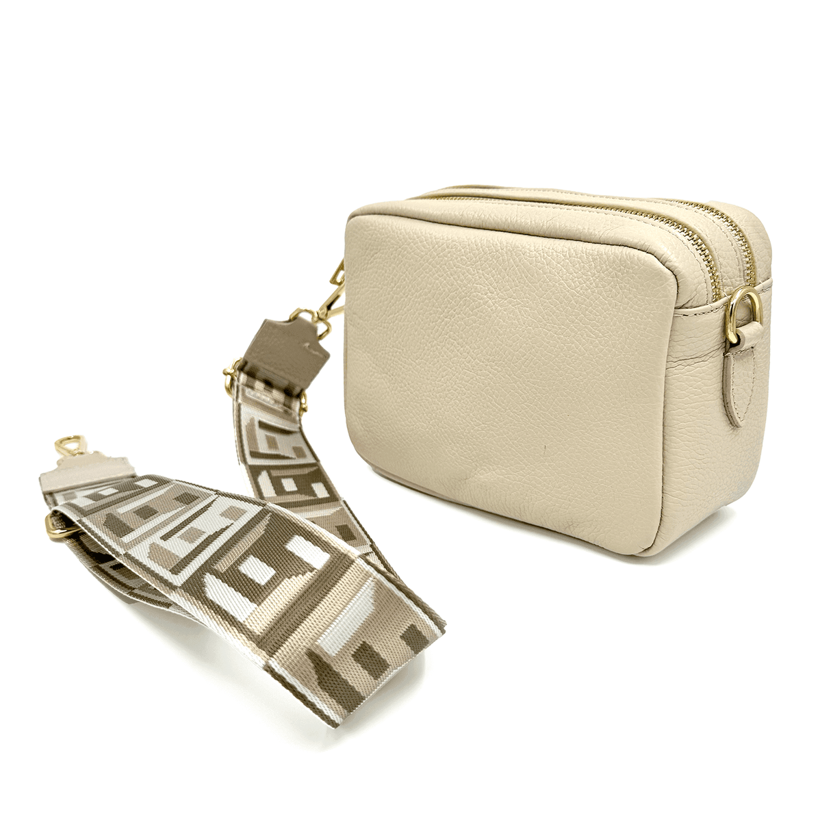 Geantă din piele naturală cu 2 mânere pentru damă Noma - bej