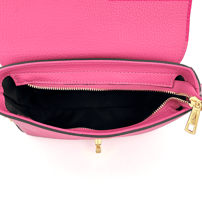 Geantă din piele naturală pentru damă Antoanella - fucsie