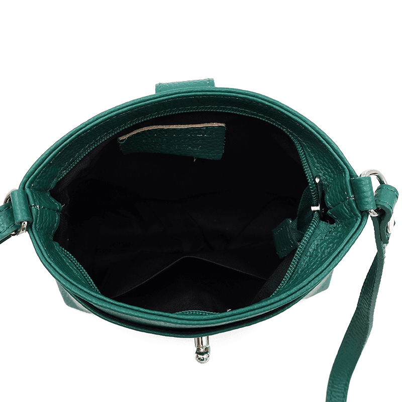 Geantă peste umăr din piele naturală Andria - verde