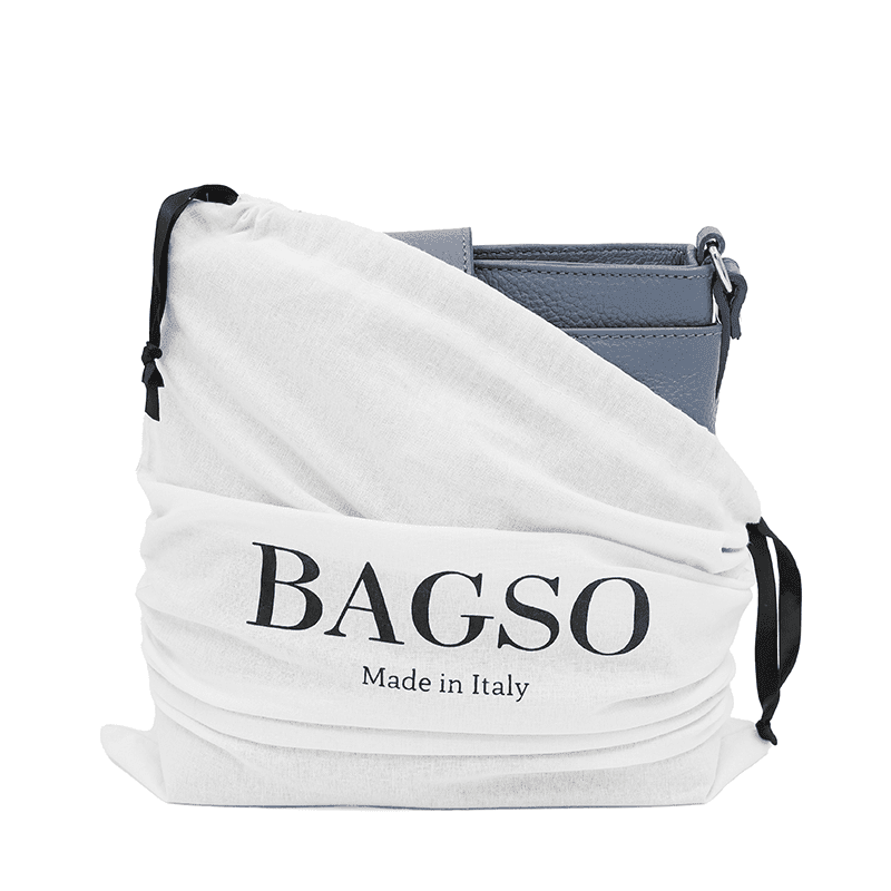 Geantă peste umăr din piele naturală Andria - albastru