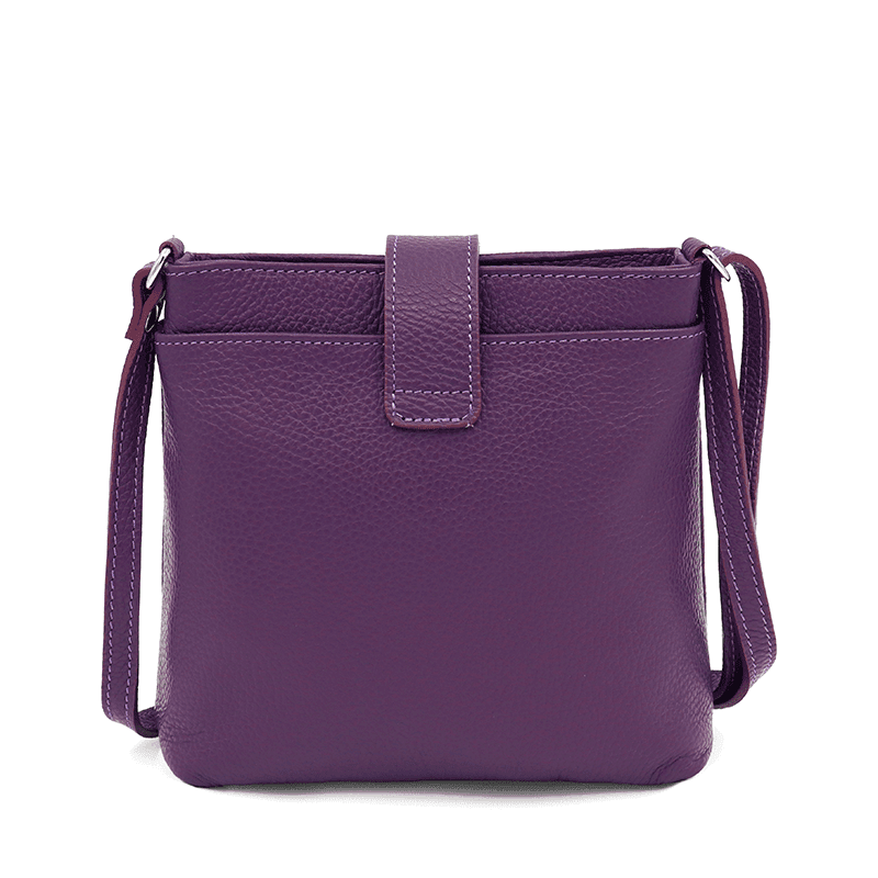 Geantă peste umăr din piele naturală Andria - mov