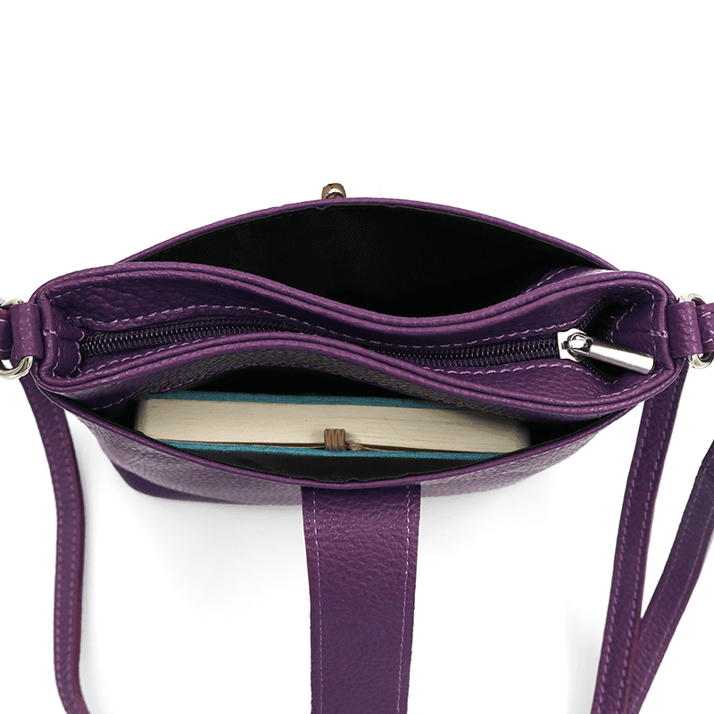 Geantă peste umăr din piele naturală Andria - mov