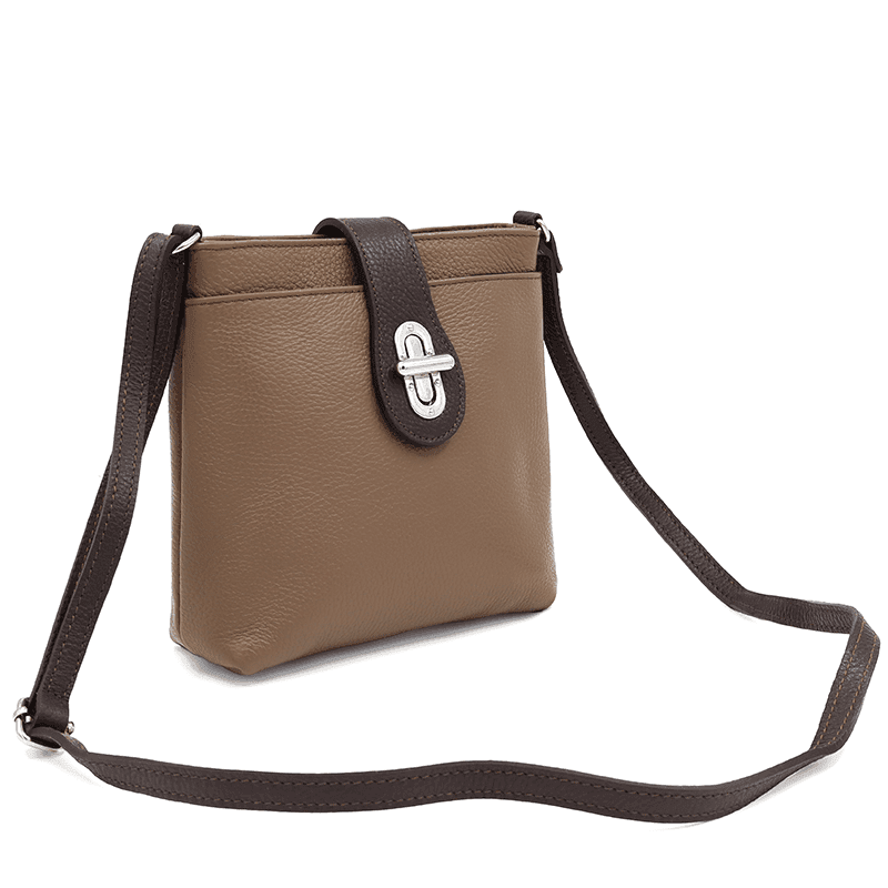 Geantă peste umăr din piele naturală Andria - maro