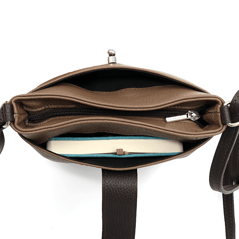 Geantă peste umăr din piele naturală Andria - maro