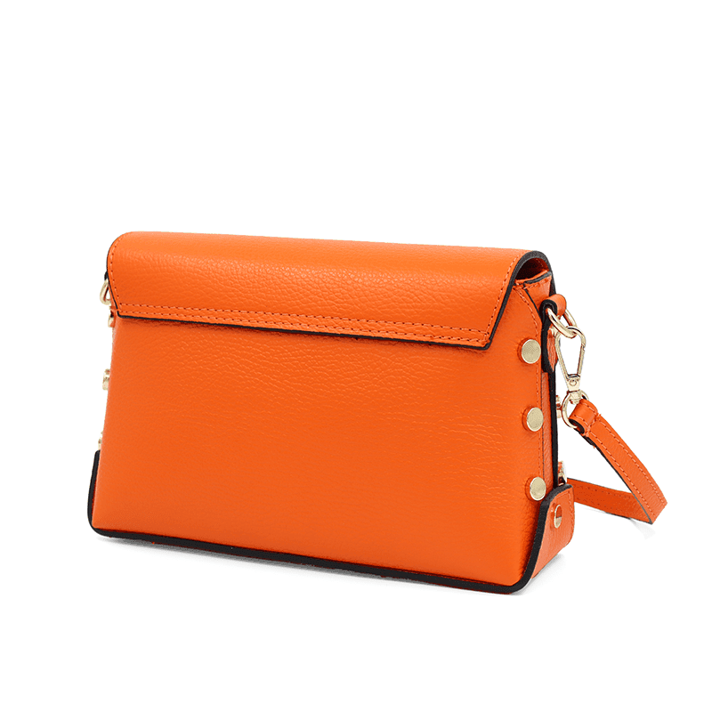 Geantă din piele naturală pentru damă Antoanella - portocaliu