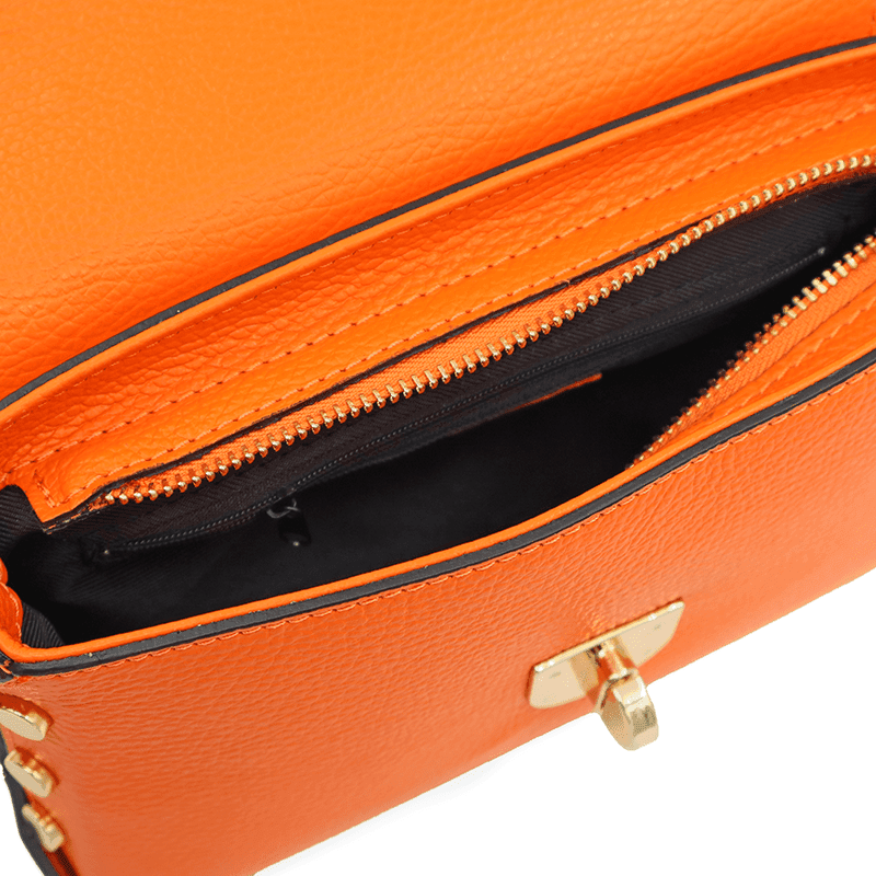 Geantă din piele naturală pentru damă Antoanella - portocaliu