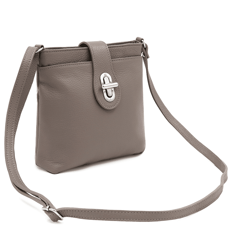 Geantă peste umăr din piele naturală Andria - gri