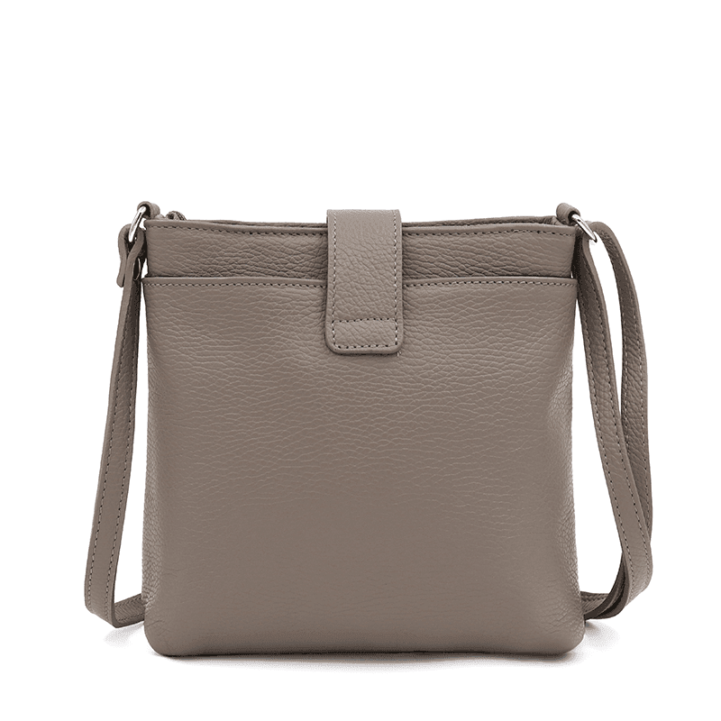 Geantă peste umăr din piele naturală Andria - gri