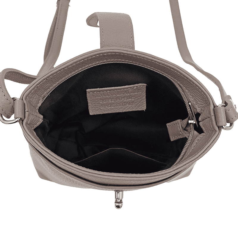 Geantă peste umăr din piele naturală Andria - gri