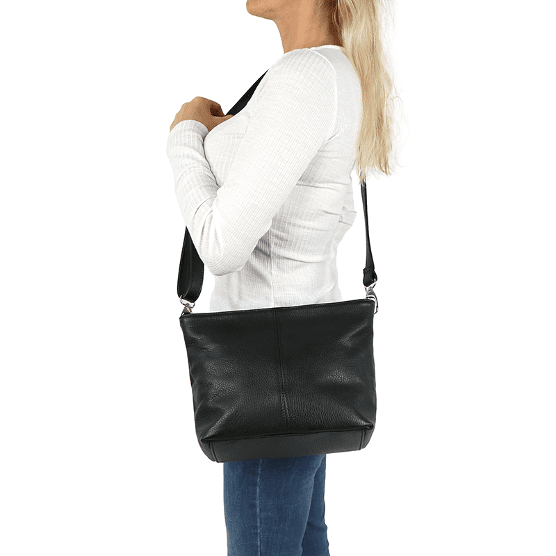 Geantă din piele naturală de umăr Kika - alb