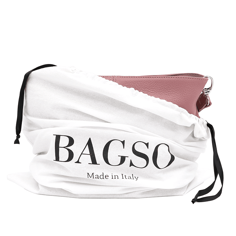 Geantă din piele naturală de umăr Kika - scrum de trandafiri