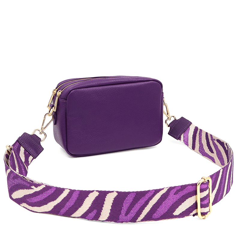 Geantă din piele naturală cu 2 mânere pentru damă Noma - mov