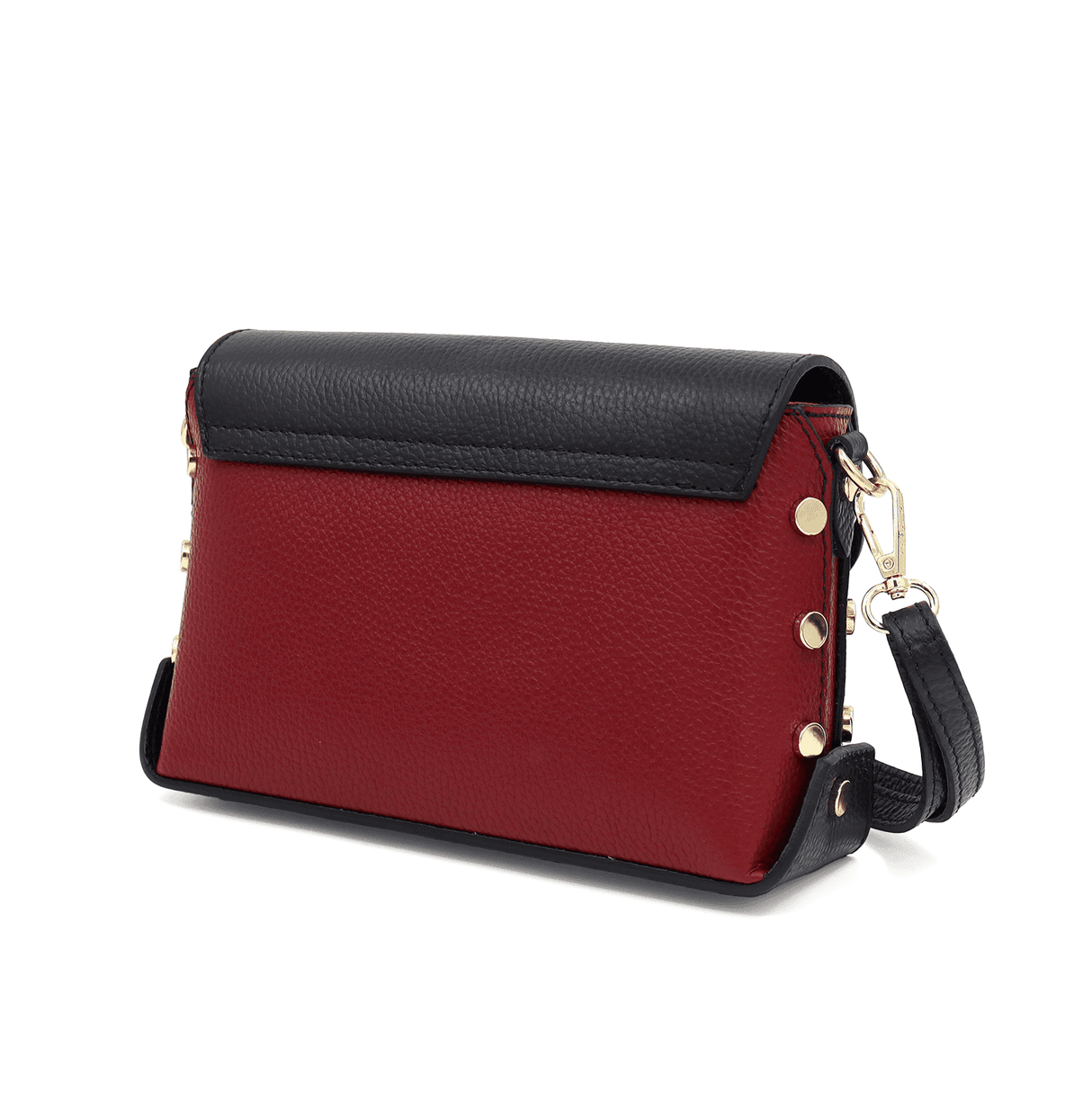 Geantă din piele naturală pentru damă Antoanella - roșu/negru