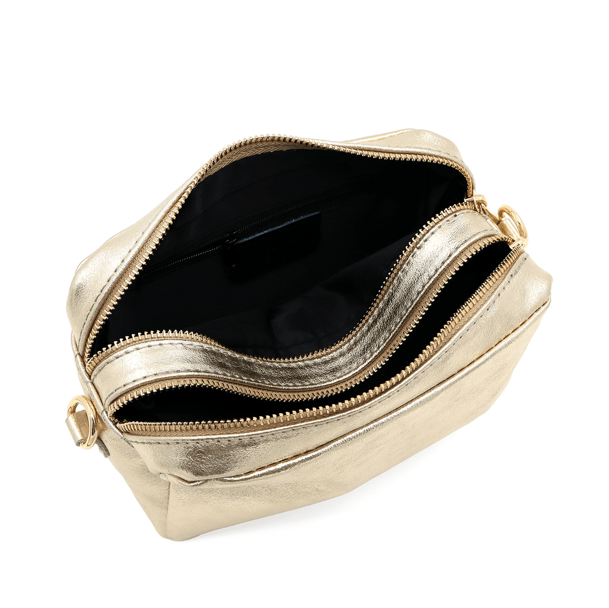 Geantă din piele naturală cu 2 mânere pentru damă Noma - auriu