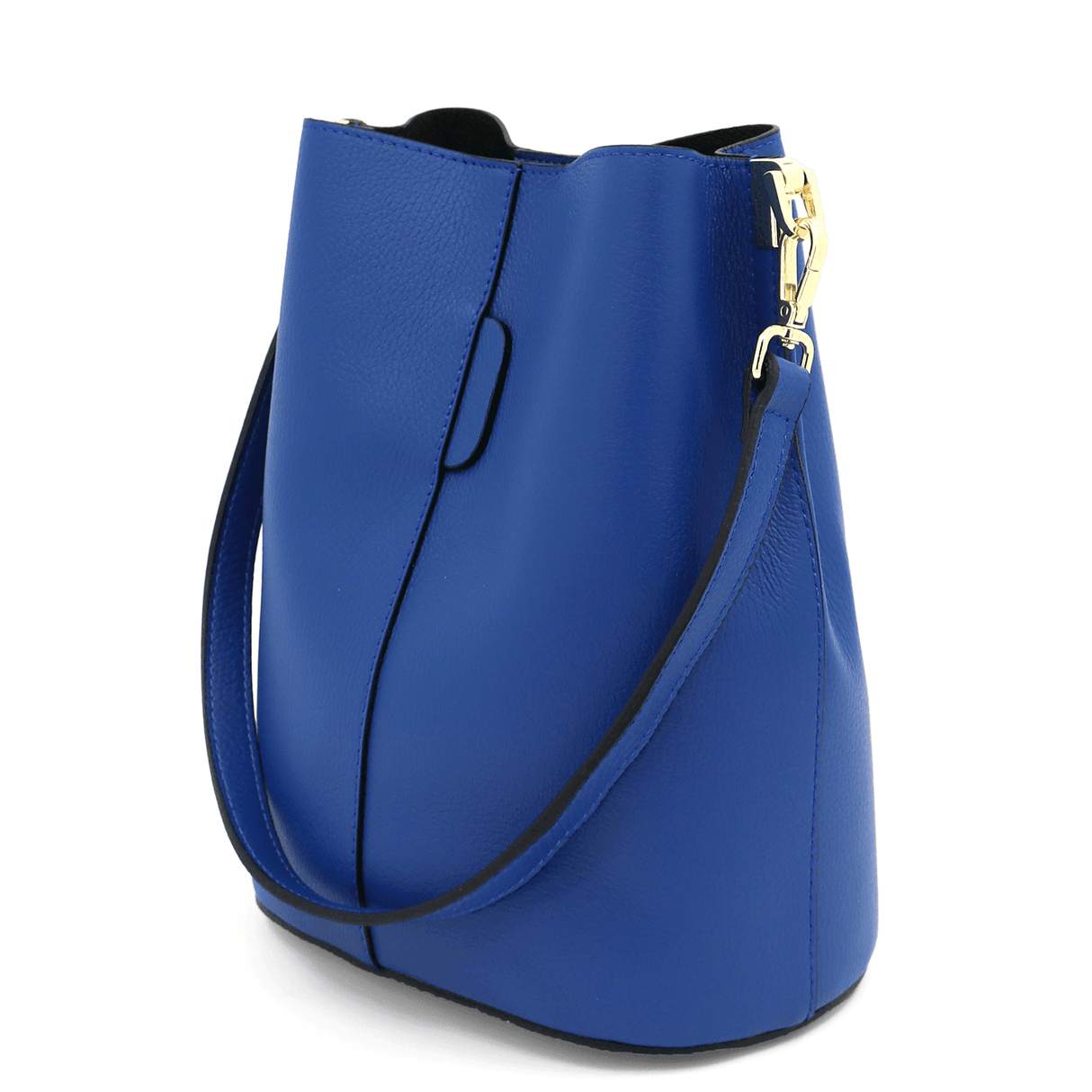 Geantă de damă din piele naturală cu 2 mânere Alba - albastru închis