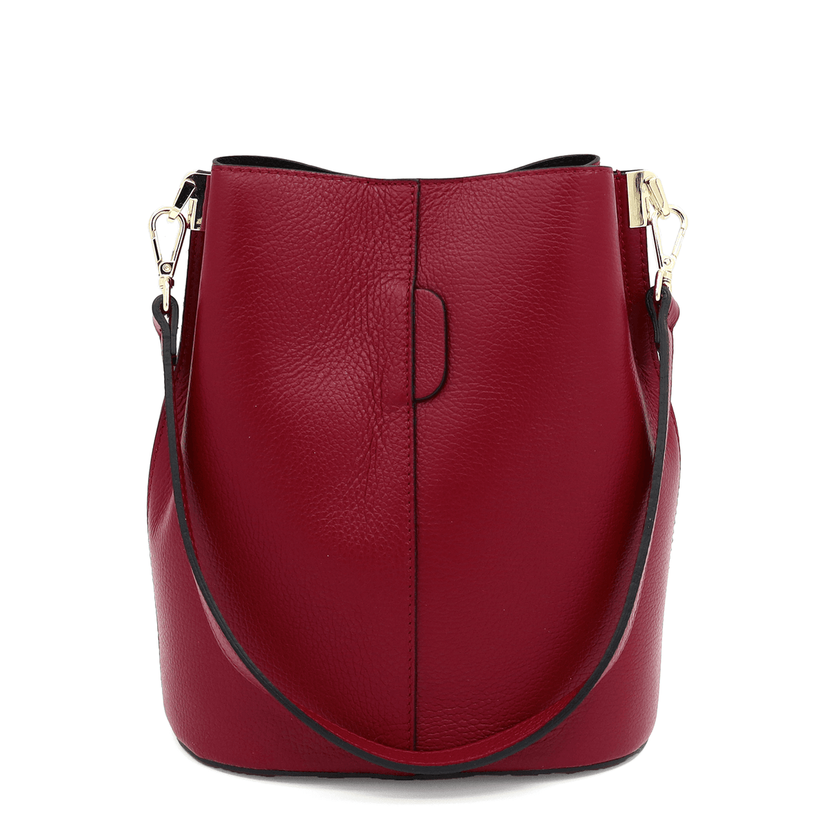 Geantă de damă din piele naturală cu 2 mânere Alba - roșu închis