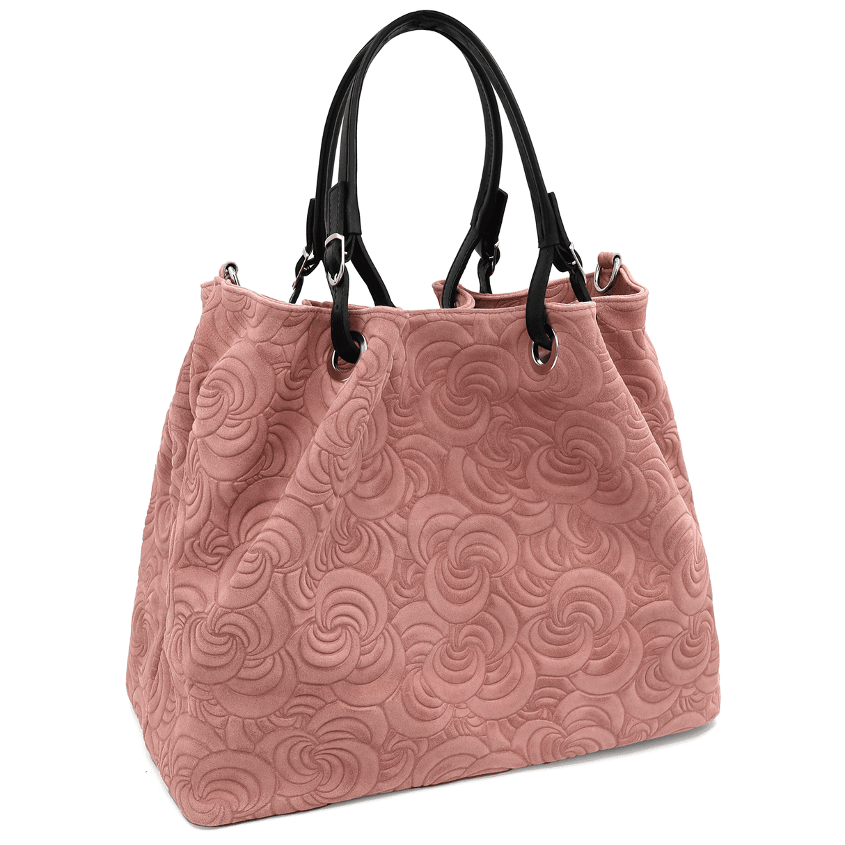 Geantă mare de damă din piele naturală Rosie - roz