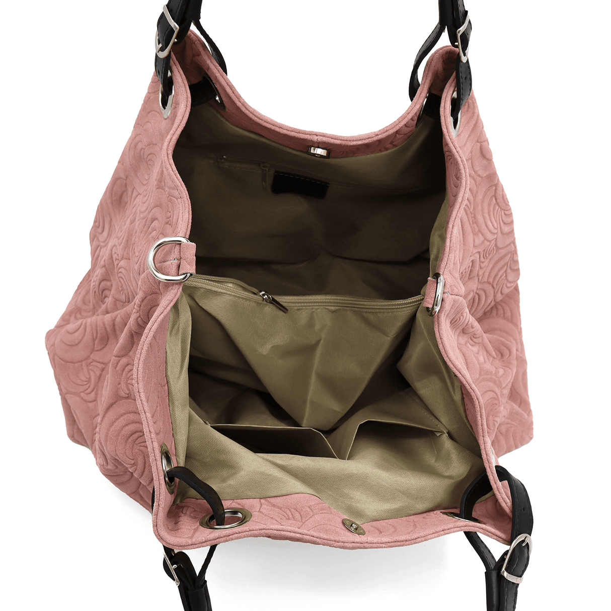 Geantă mare de damă din piele naturală Rosie - roz