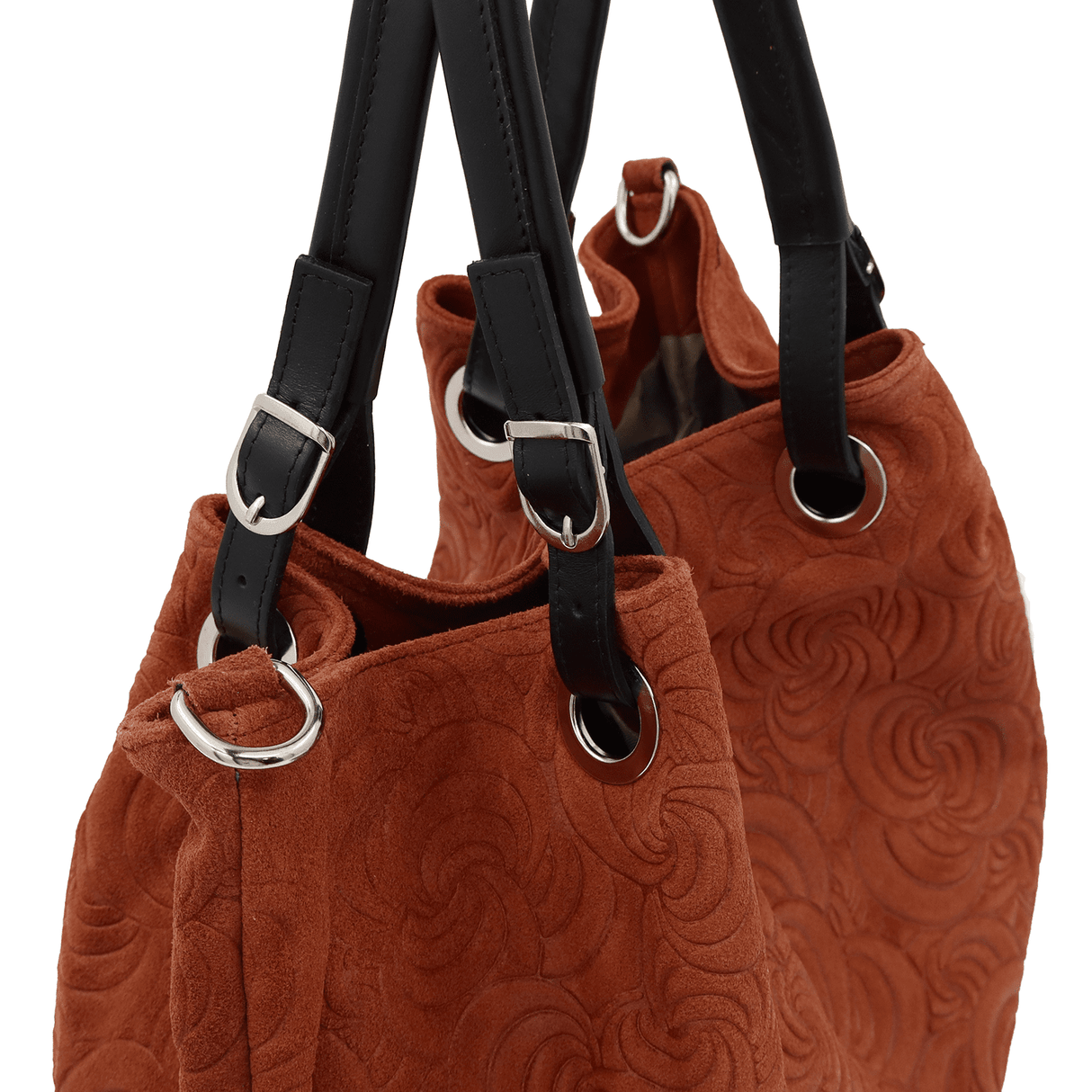 Geantă mare de damă din piele întoarsă naturală Rosie - maro cărămiziu