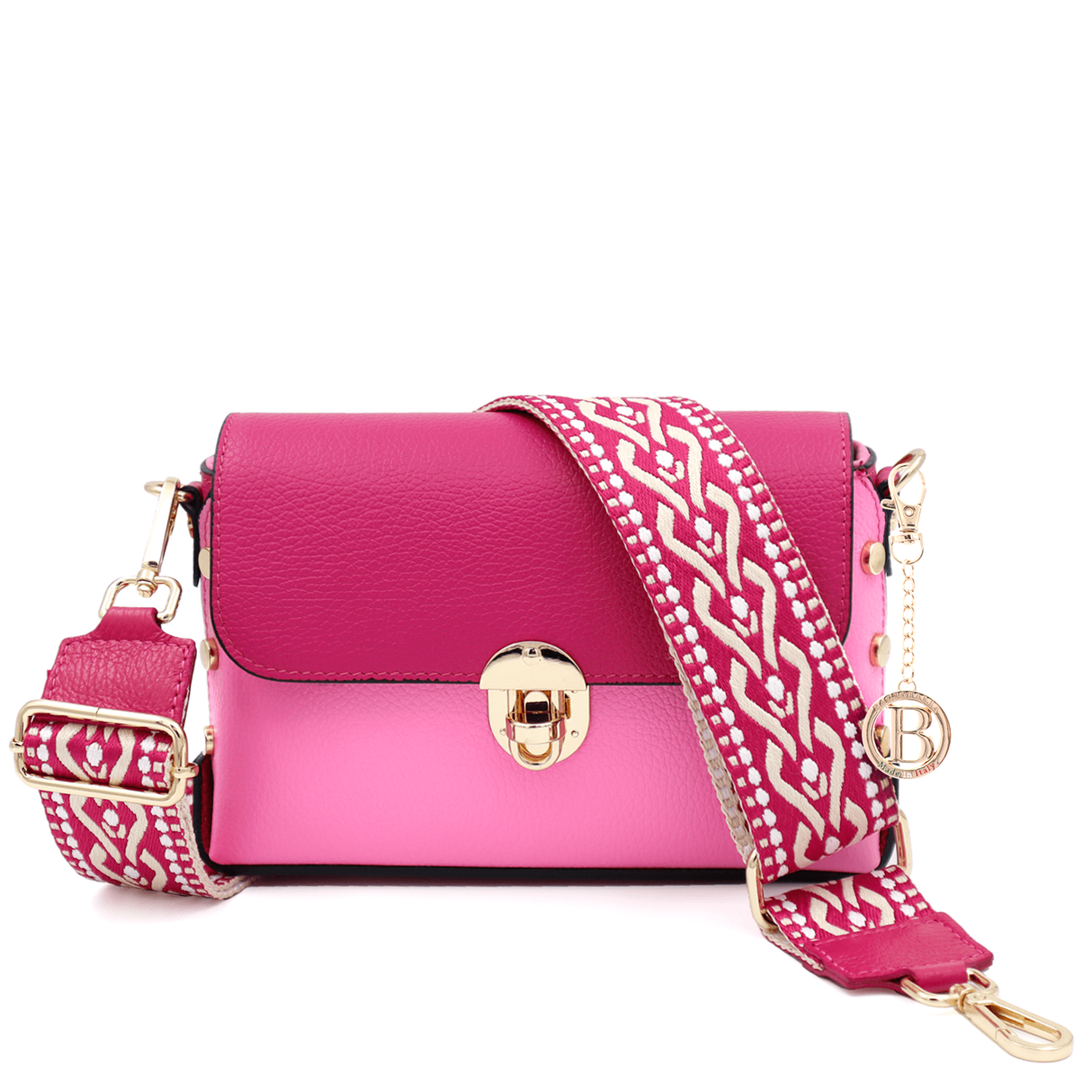 Geantă de damă din piele naturală Antoanella - roz/fucsia