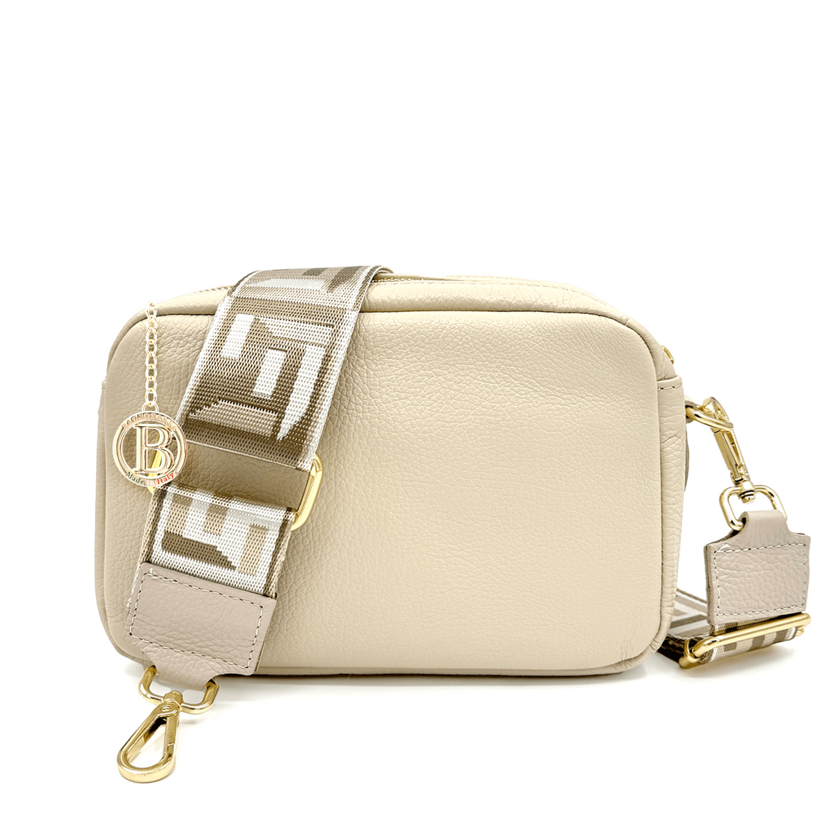 Geantă din piele naturală cu 2 mânere pentru damă Noma - bej