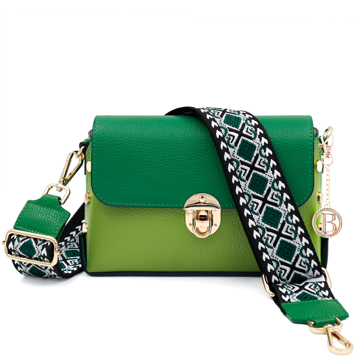 Geantă din piele naturală de umăr damă Antoanella - verde