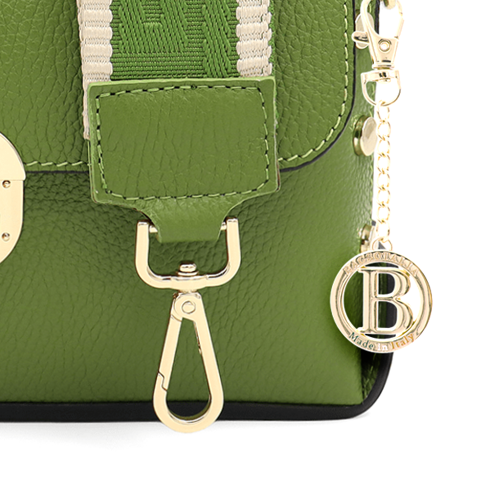 Geantă din piele naturală de umăr damă Antoanella - verde