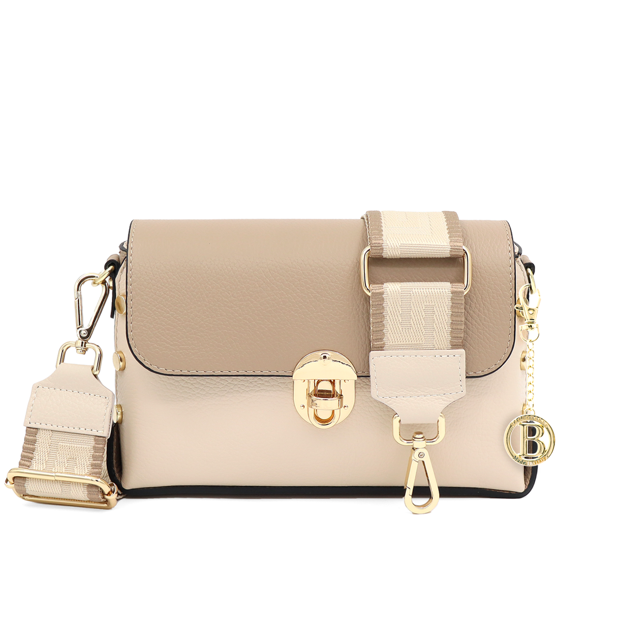 Geantă din piele naturală de umăr damă Antoanella - bej/maro deschis