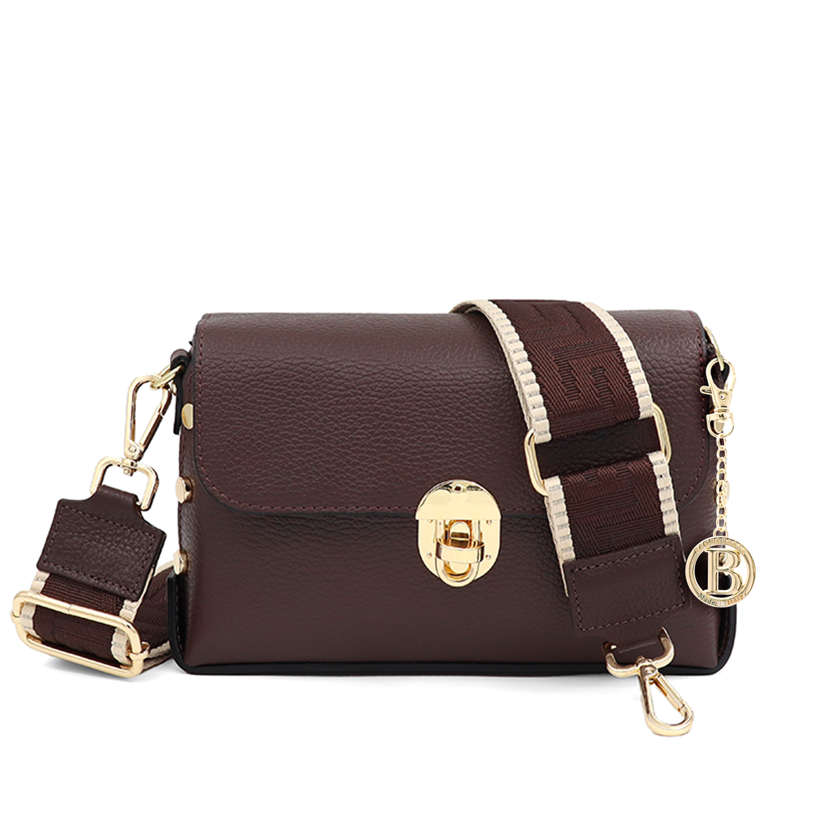 Geantă din piele naturală de umăr damă Antoanella - maro închis