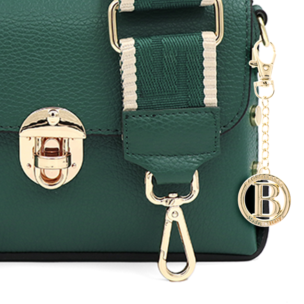 Geantă din piele naturală de umăr damă Antoanella - verde închis