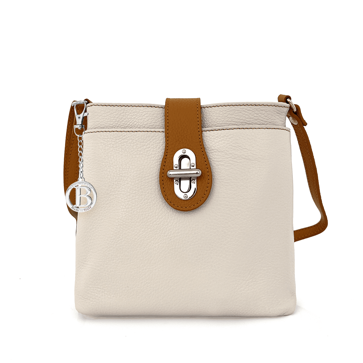 Geantă peste umăr din piele naturală Andria - bej