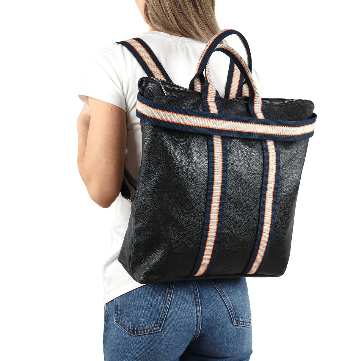 2 în 1 - Rucsac și geantă din piele naturală Fabiana - auriu