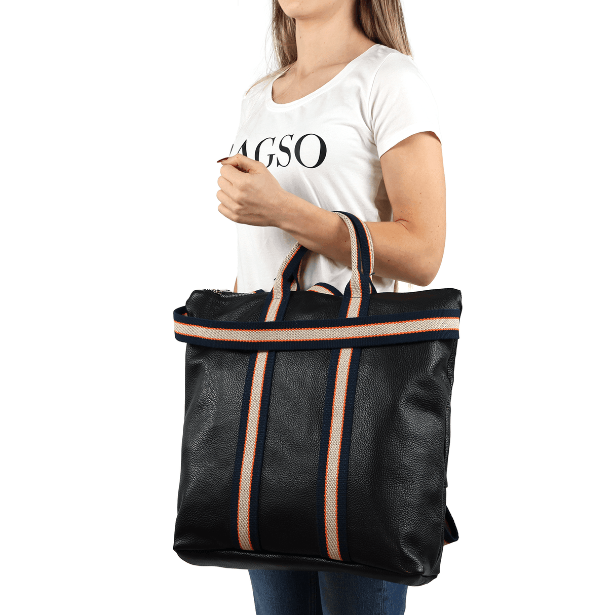 2 în 1 - Rucsac și geantă din piele naturală Fabiana - auriu