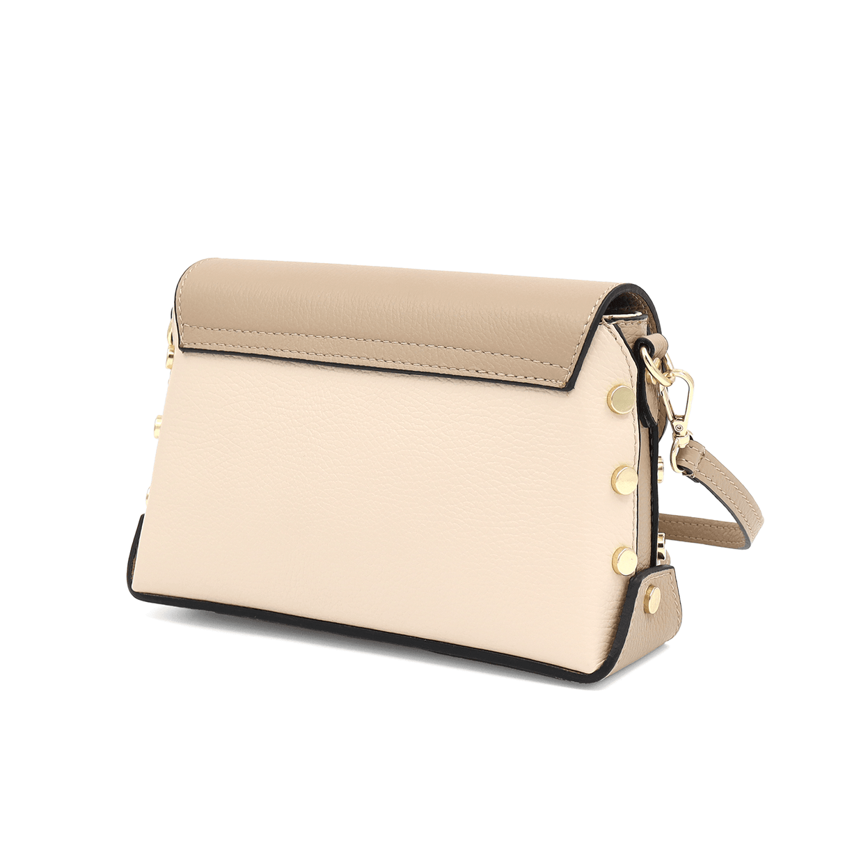 Geantă din piele naturală de umăr damă Antoanella - bej/maro deschis