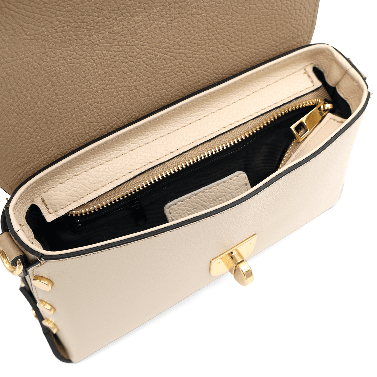 Geantă din piele naturală de umăr damă Antoanella - bej/maro deschis