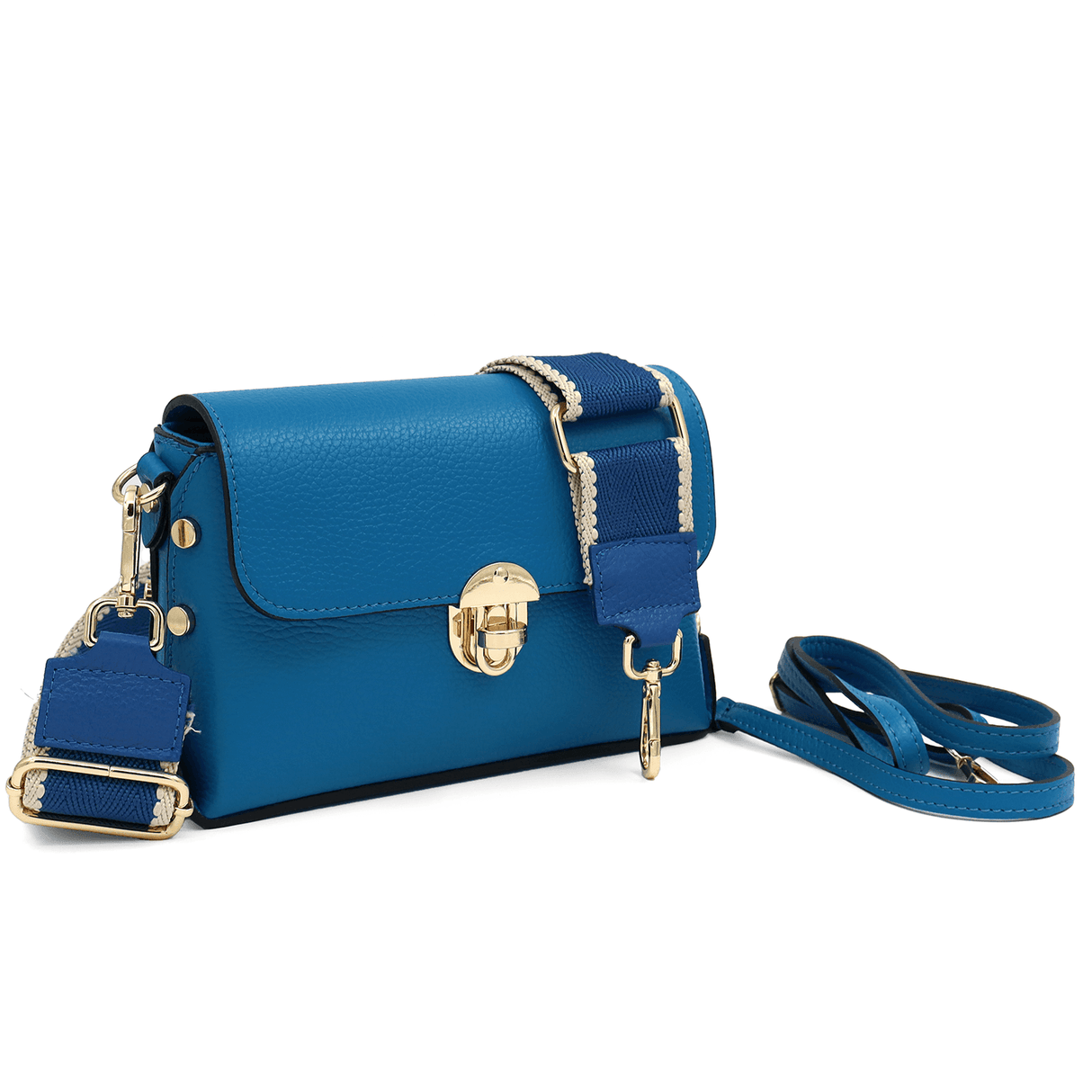 Geantă din piele naturală de umăr damă Antoanella - albastru