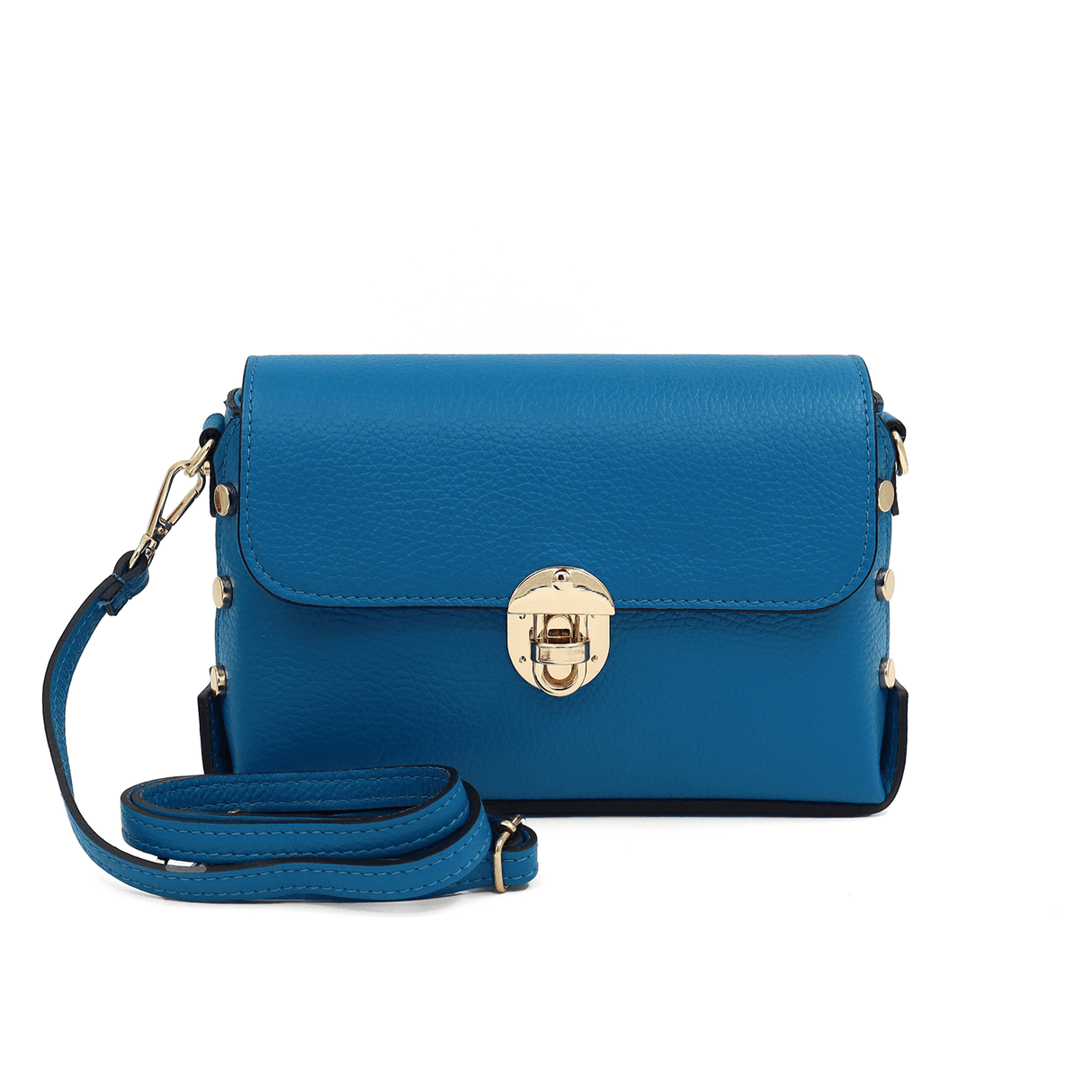 Geantă din piele naturală de umăr damă Antoanella - albastru