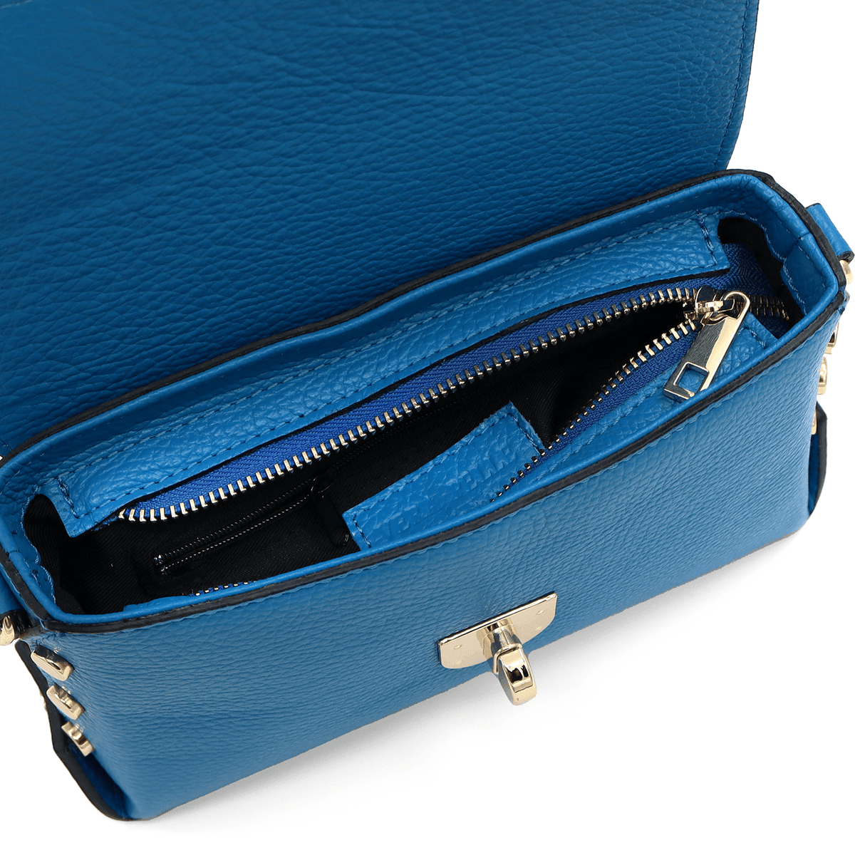 Geantă din piele naturală de umăr damă Antoanella - albastru