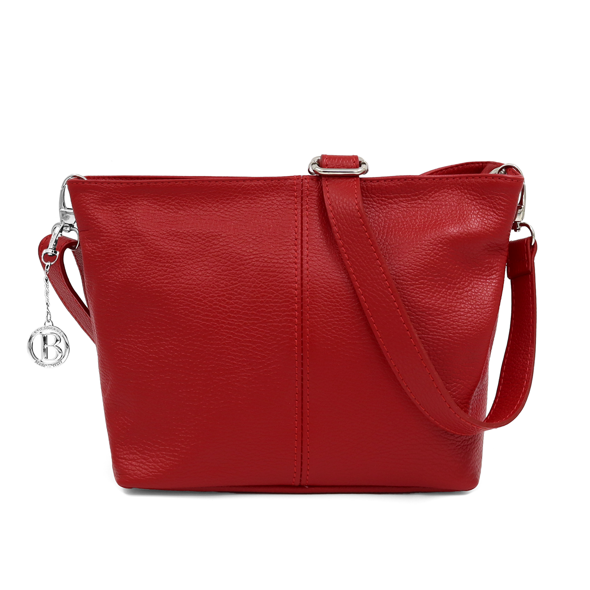 Geantă din piele naturală de umăr Kika - Roșu