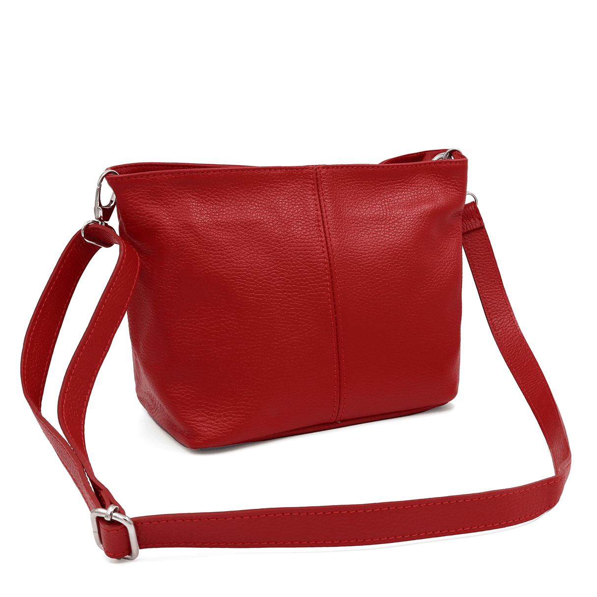 Geantă din piele naturală de umăr Kika - Roșu
